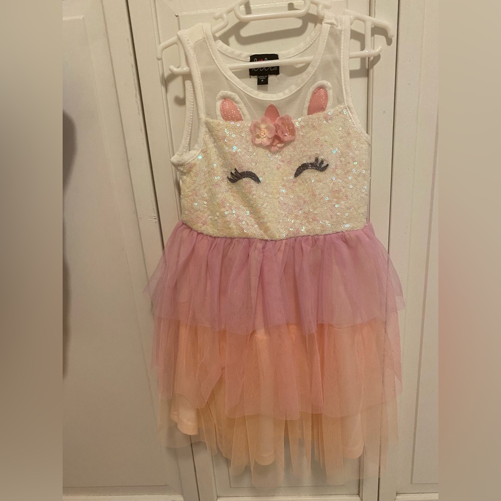 UNICORN sequined dress. size 4 toddler girls.